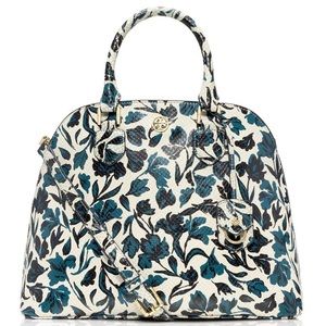 Tory Burch Robinson open dome satchel blue floral